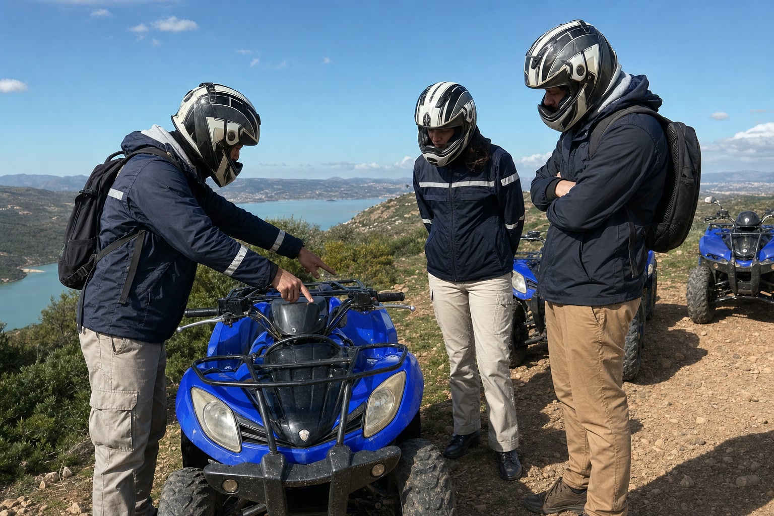Briefing et équipement avant le départ
